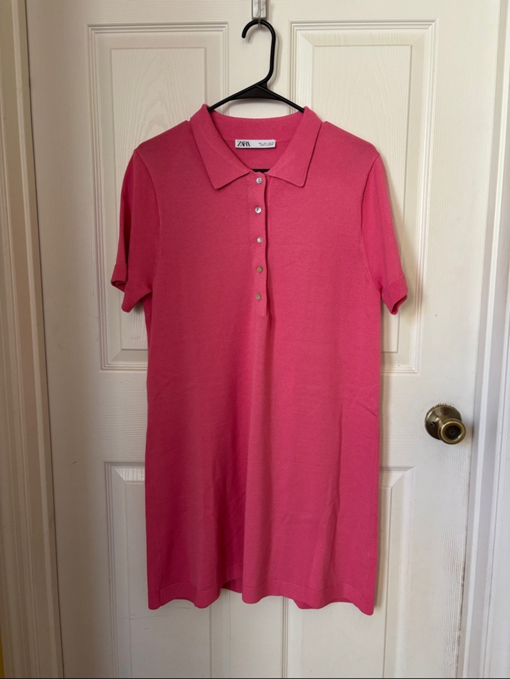 Zara Hot Pink Polo Shirt Dress